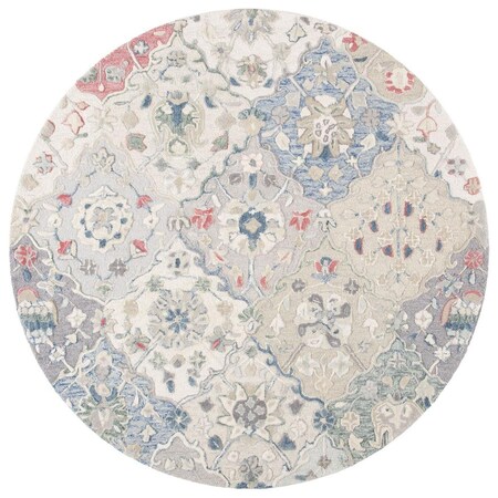 Safavieh 6 x 6 ft. Round Glamour Hand Tufted Rug Ivory & Red GLM622A-6R